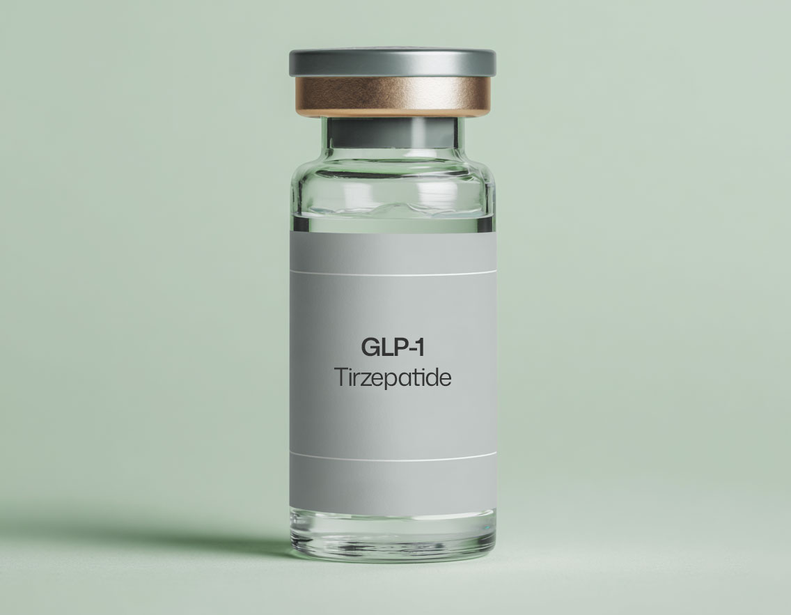 Tirzepatide GLP-1 medication vial
